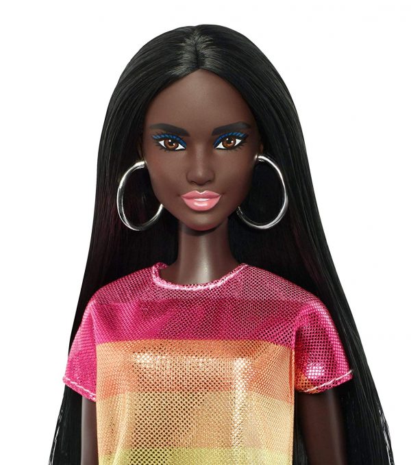 black barbie with rainbow hair